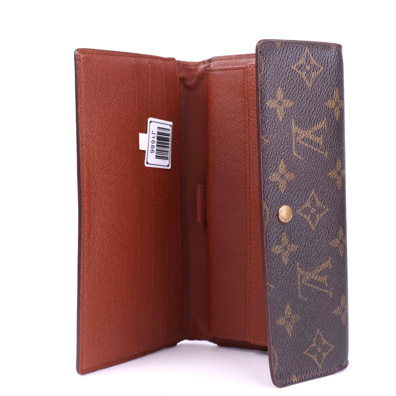 J1686 Louis Vuitton Brown Monogram Canvas Wallet- Pre Owned