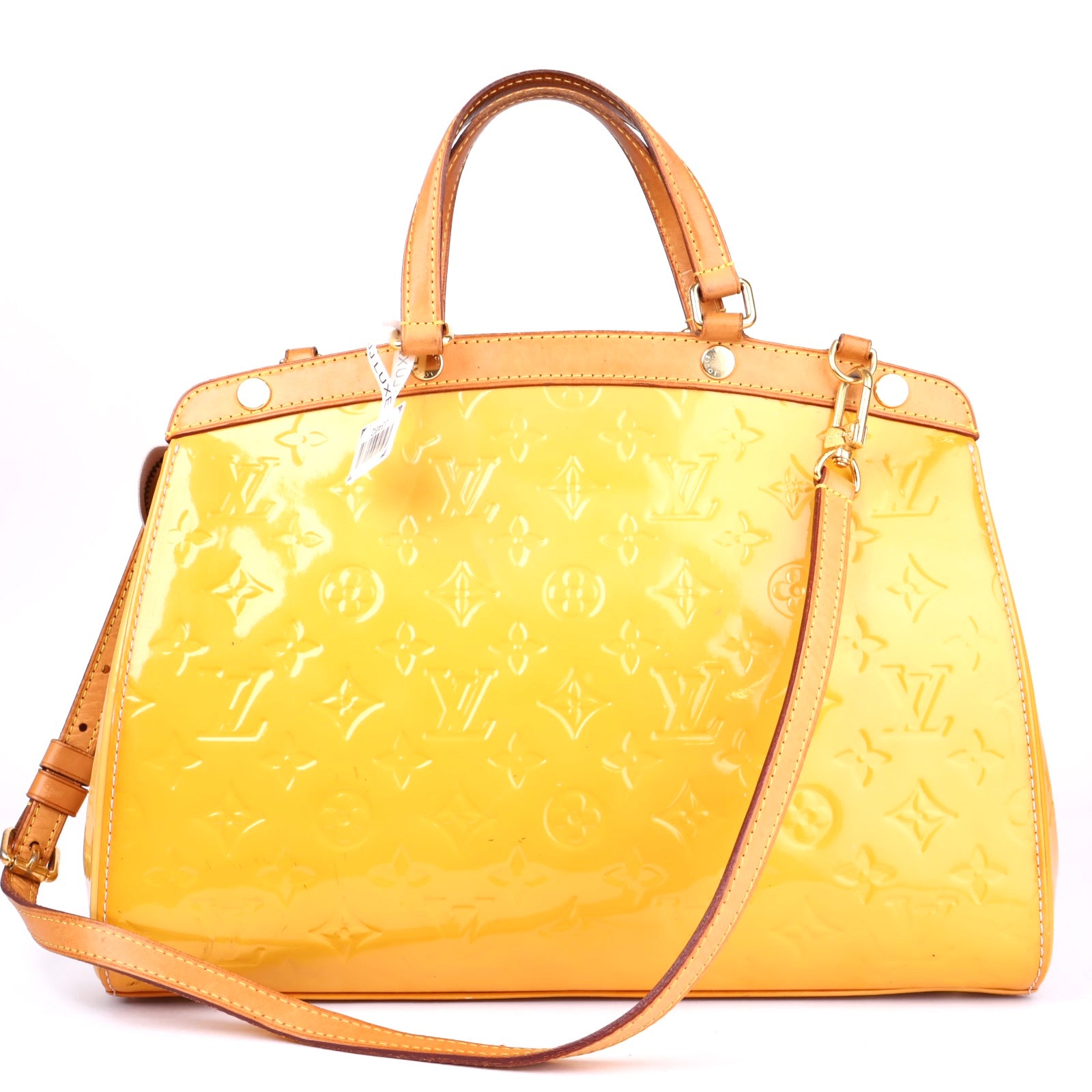 J3462 Louis Vuitton Yellow Patent Leather Brea Shoulder Bag MM- Pre Owned