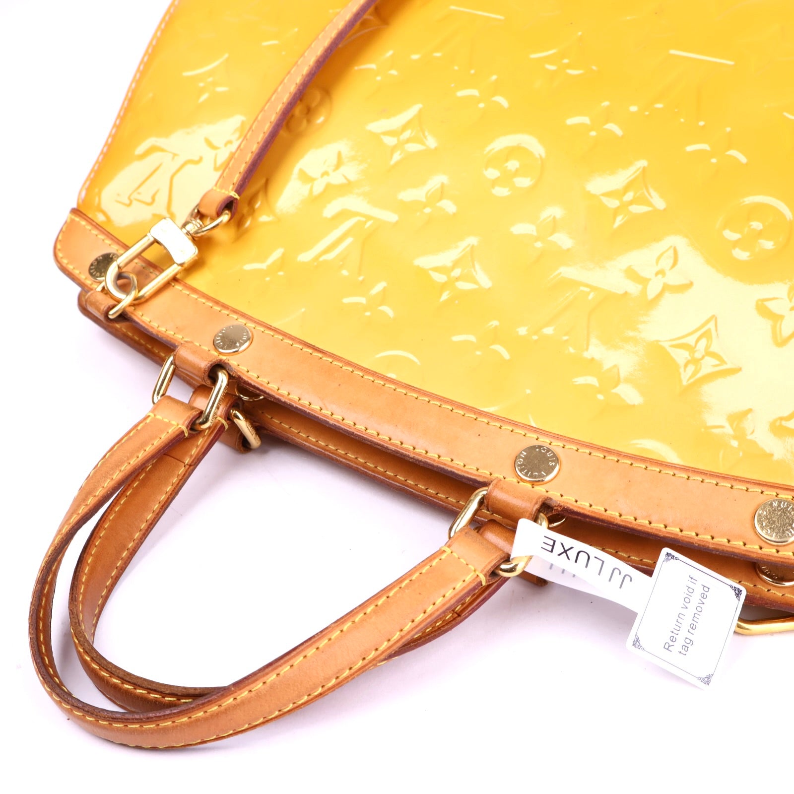 J3462 Louis Vuitton Yellow Patent Leather Brea Shoulder Bag MM- Pre Owned