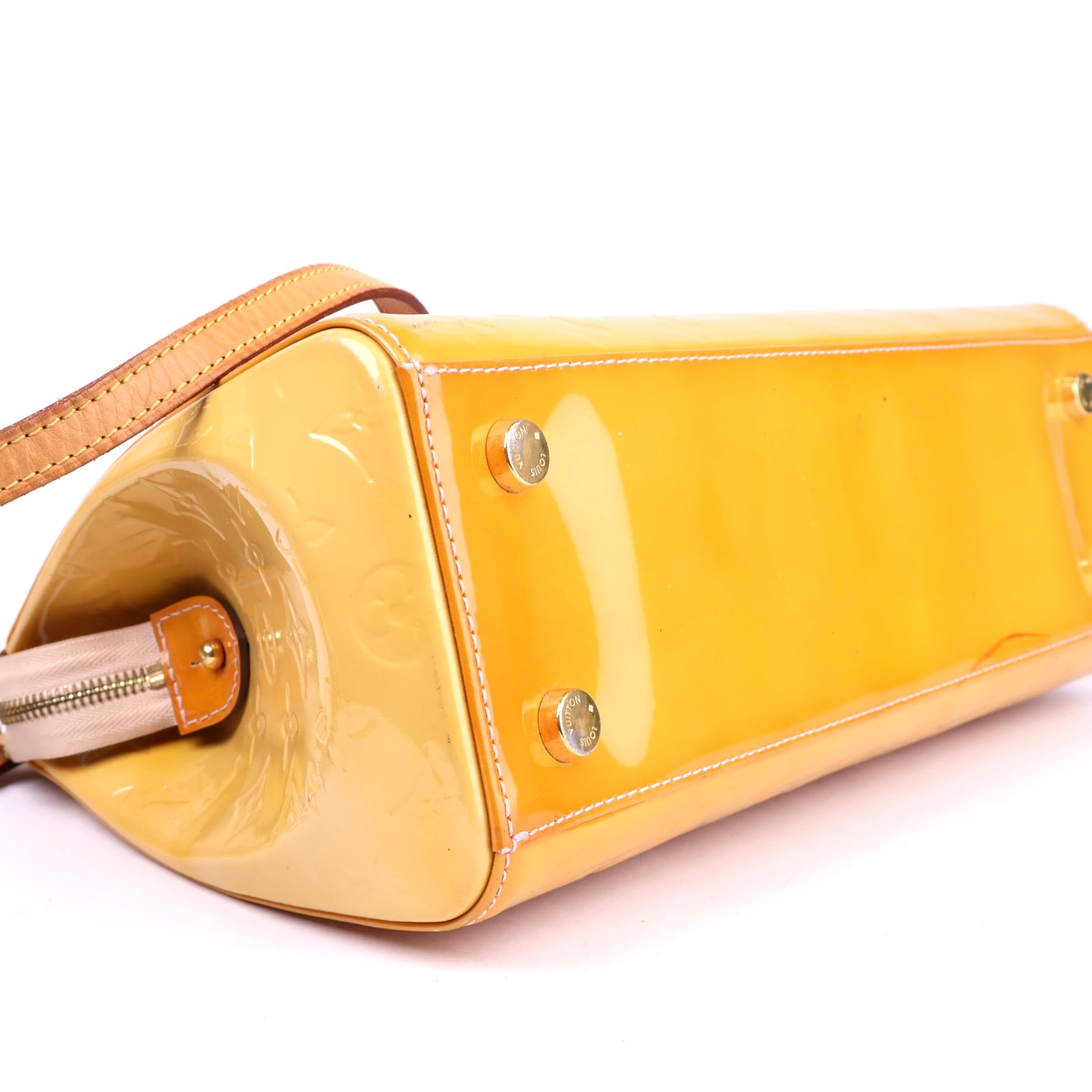 J3462 Louis Vuitton Yellow Patent Leather Brea Shoulder Bag MM- Pre Owned