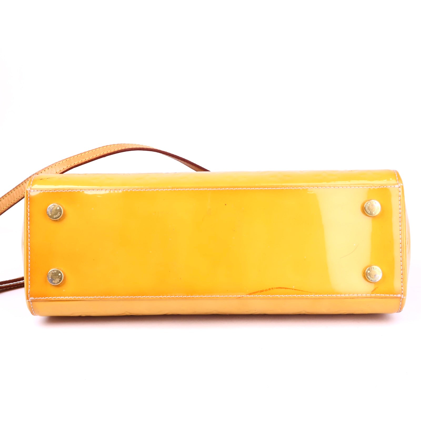 J3462 Louis Vuitton Yellow Patent Leather Brea Shoulder Bag MM- Pre Owned