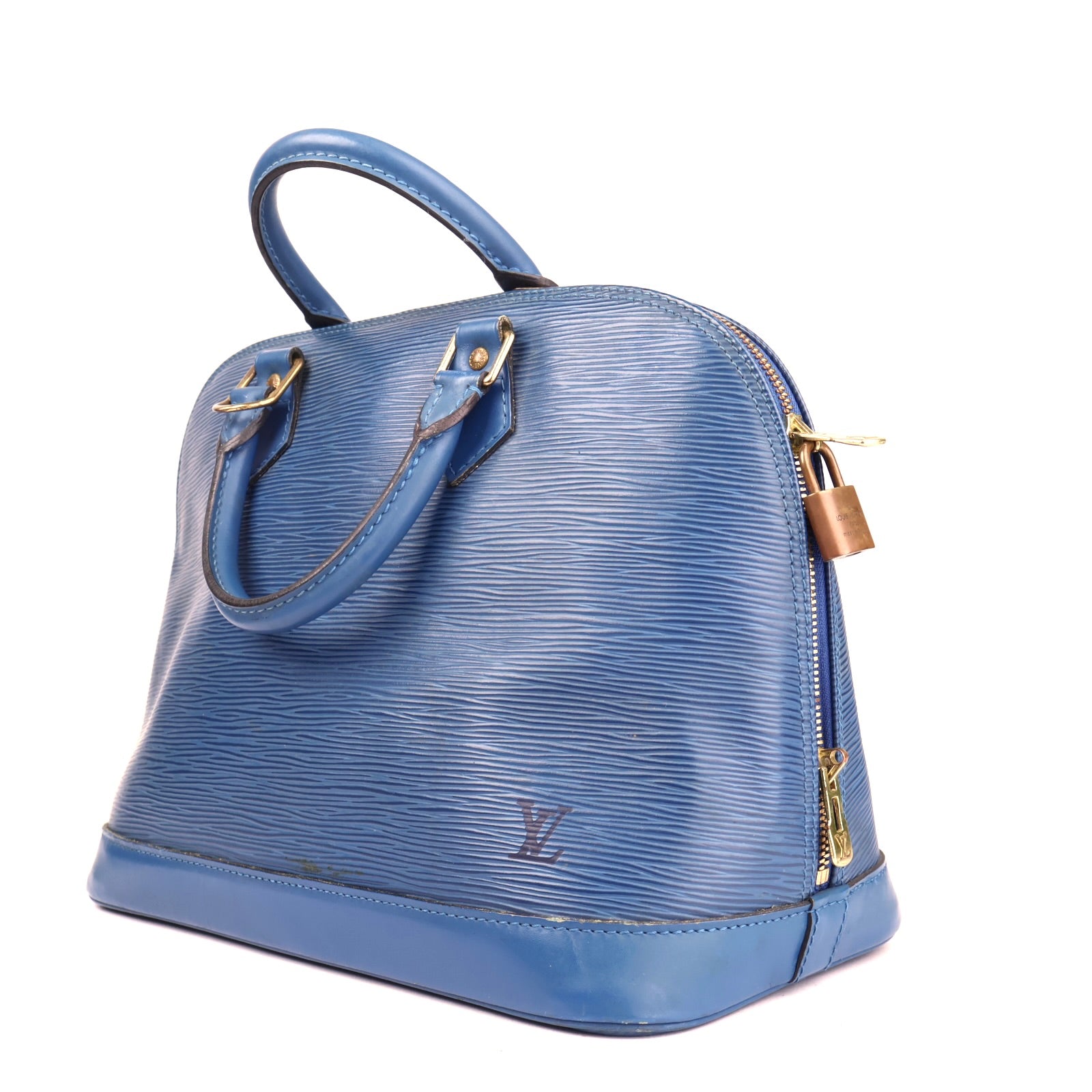 J3449 Louis Vuitton Alma Epi Blu Toledo PM- Pre Owned