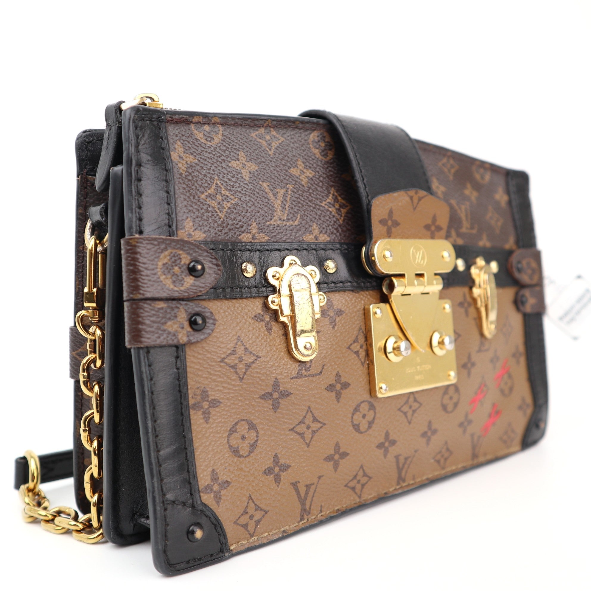 C1317 Louis Vuitton Clutch Trunk Monogram Reverse Brown-Pre Owned