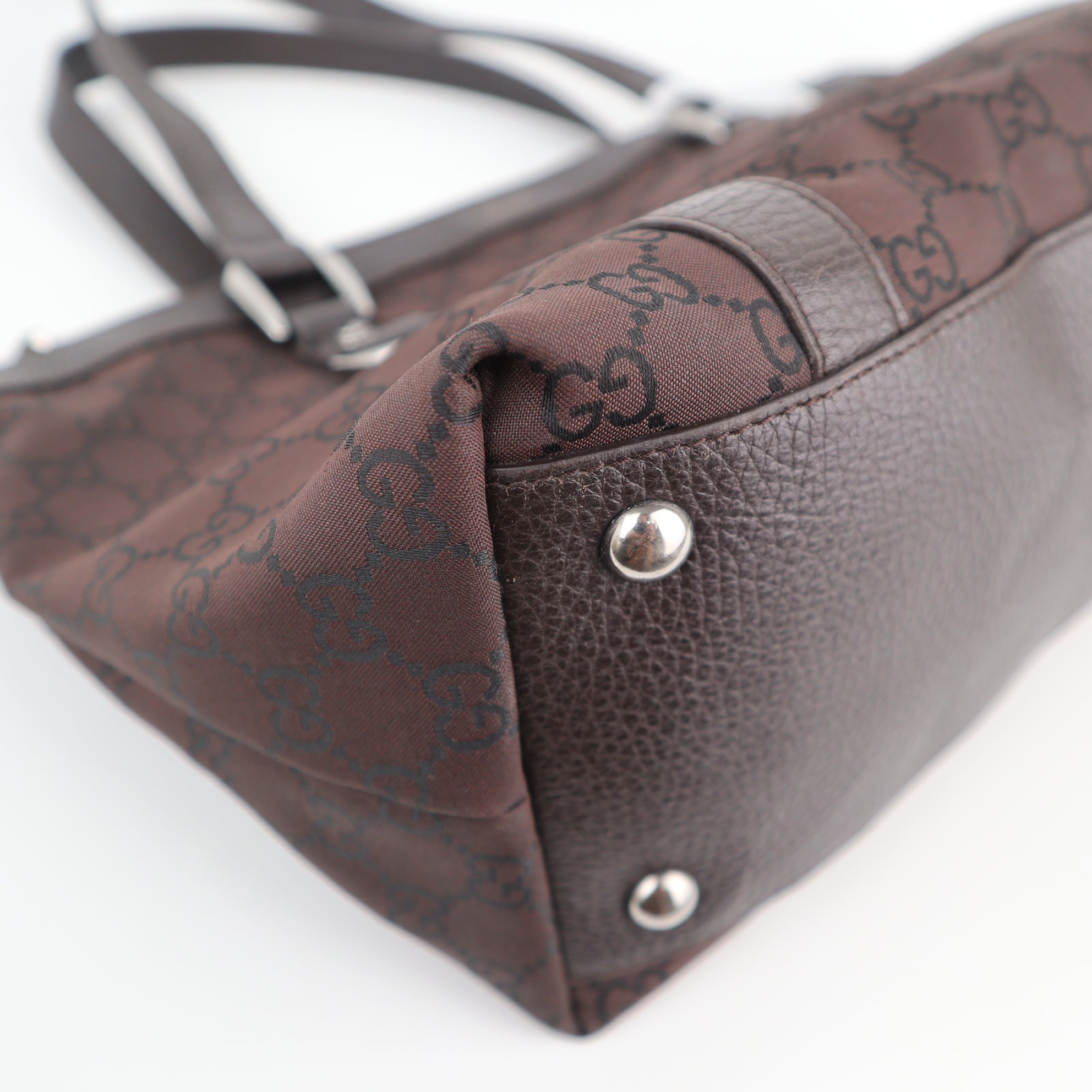 C2120 Gucci Tote Bag Abbey D-Ring | Pre-Owned Excellent Brown GG canvas