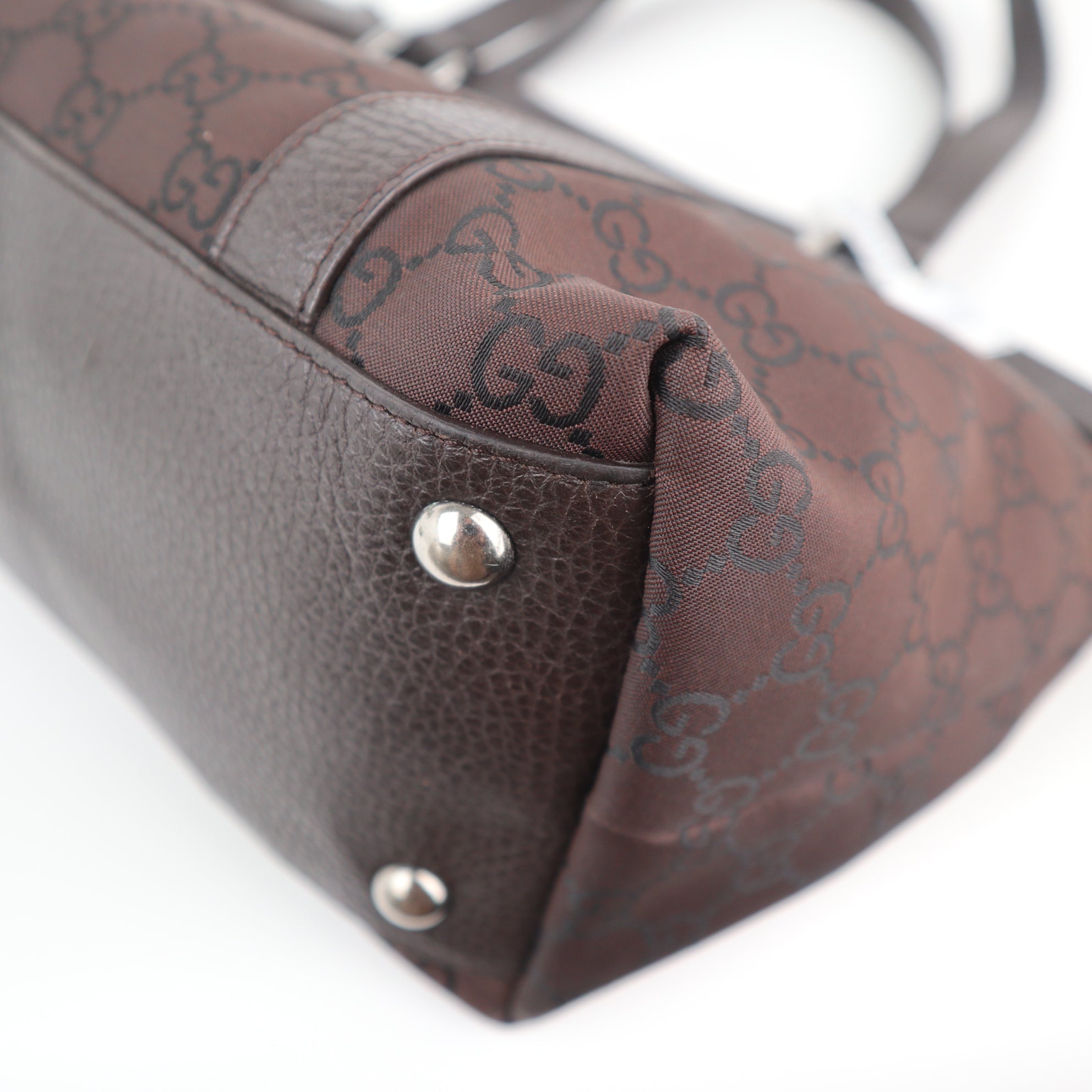 C2120 Gucci Tote Bag Abbey D-Ring | Pre-Owned Excellent Brown GG canvas