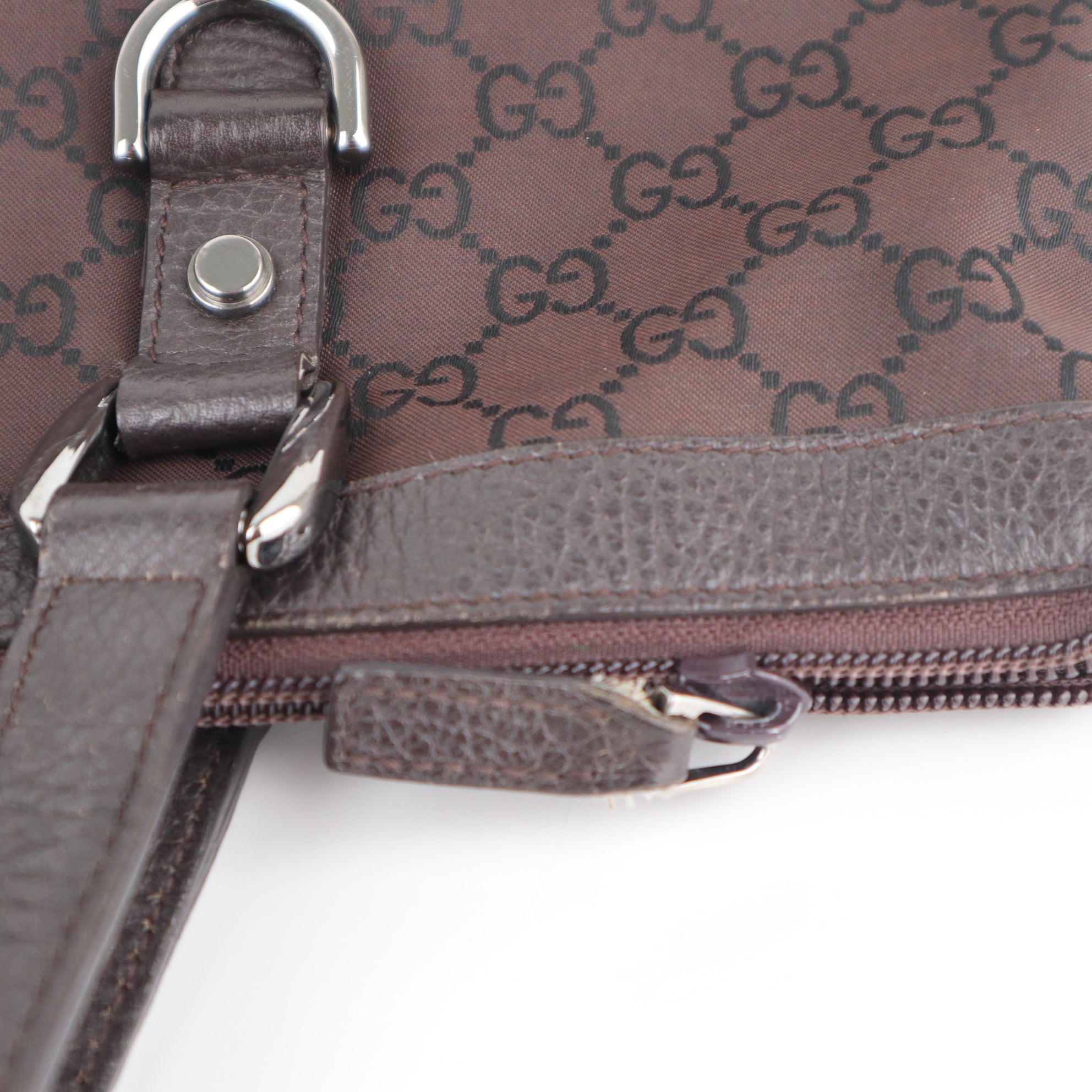 C2120 Gucci Tote Bag Abbey D-Ring | Pre-Owned Excellent Brown GG canvas