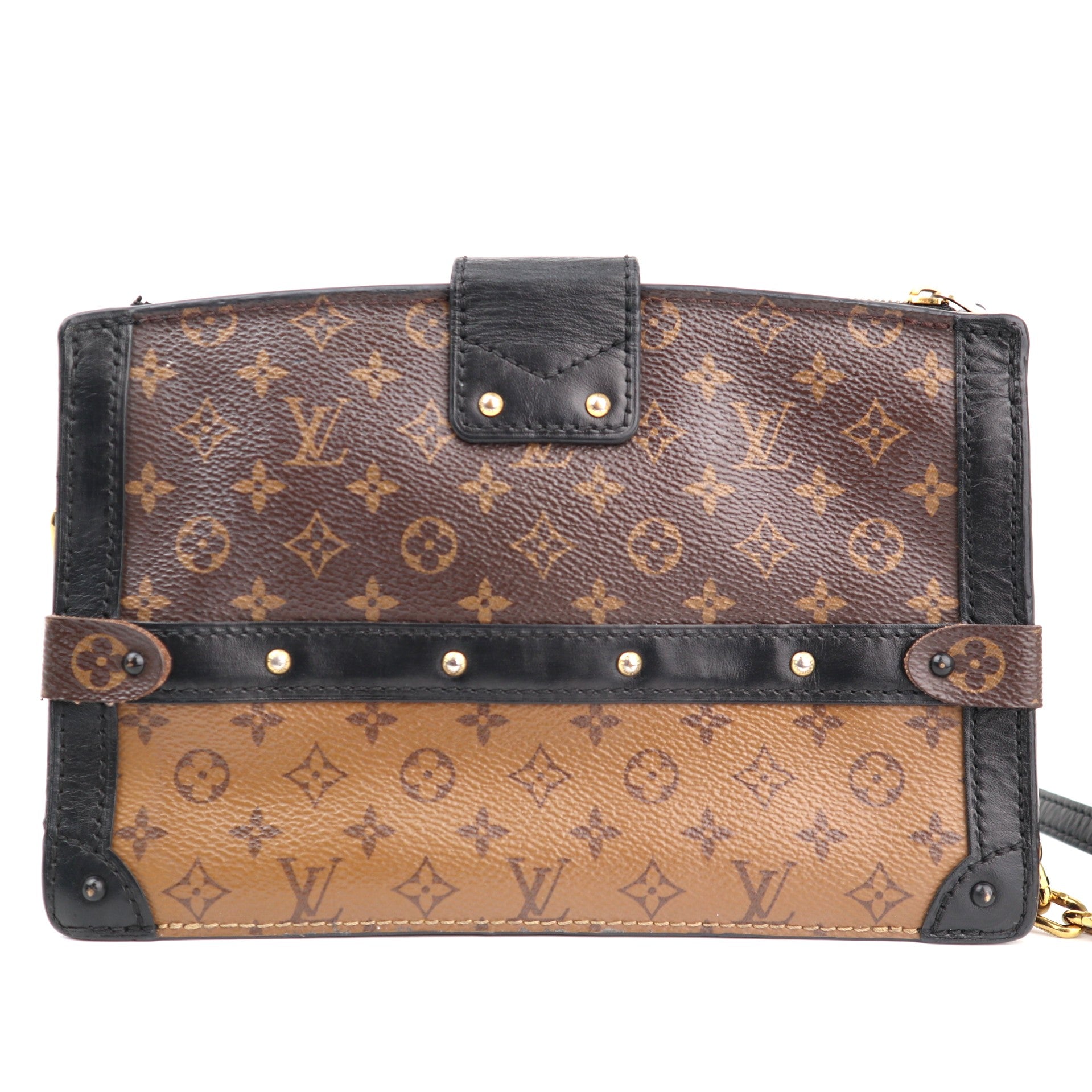 C1317 Louis Vuitton Clutch Trunk Monogram Reverse Brown-Pre Owned