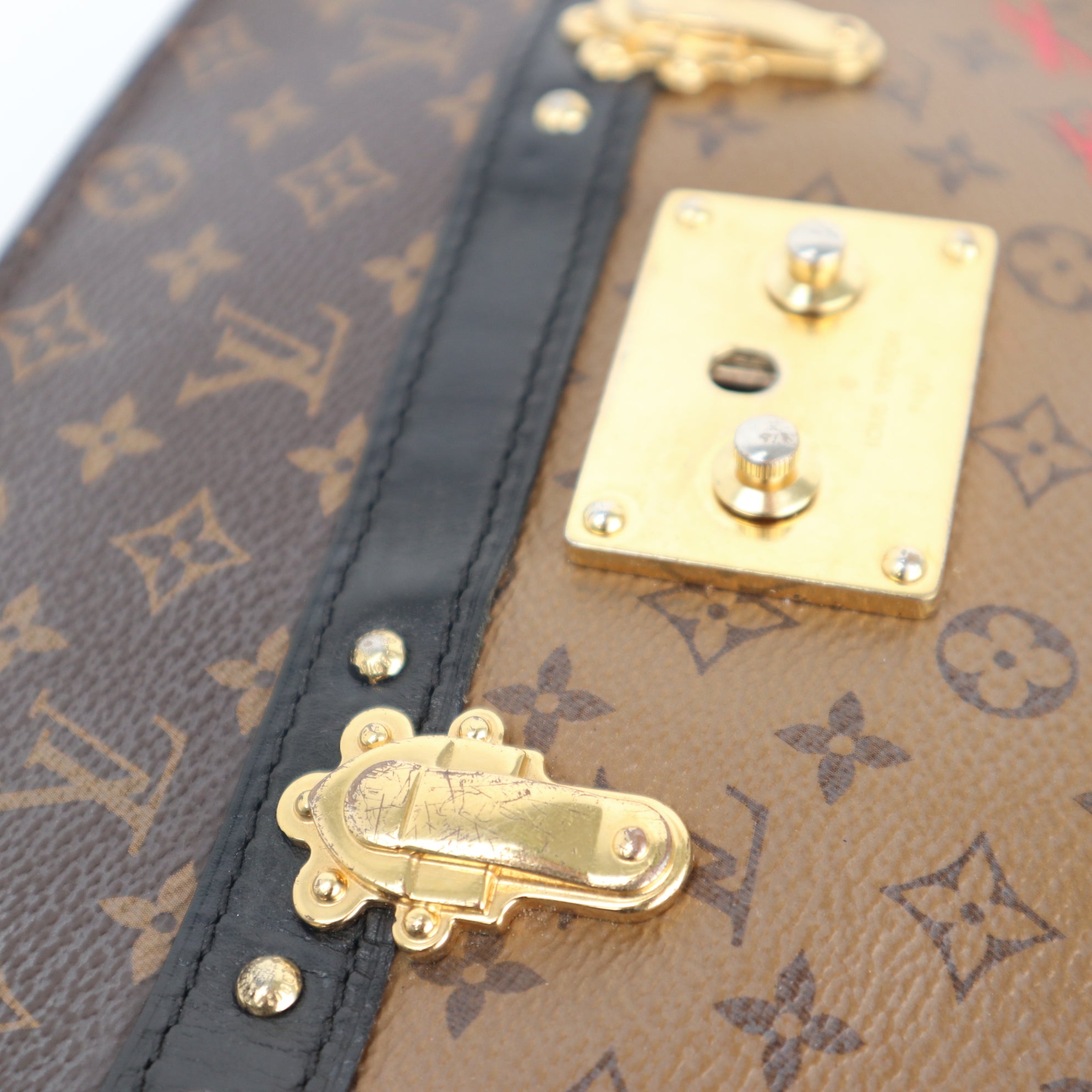 C1317 Louis Vuitton Clutch Trunk Monogram Reverse Brown-Pre Owned