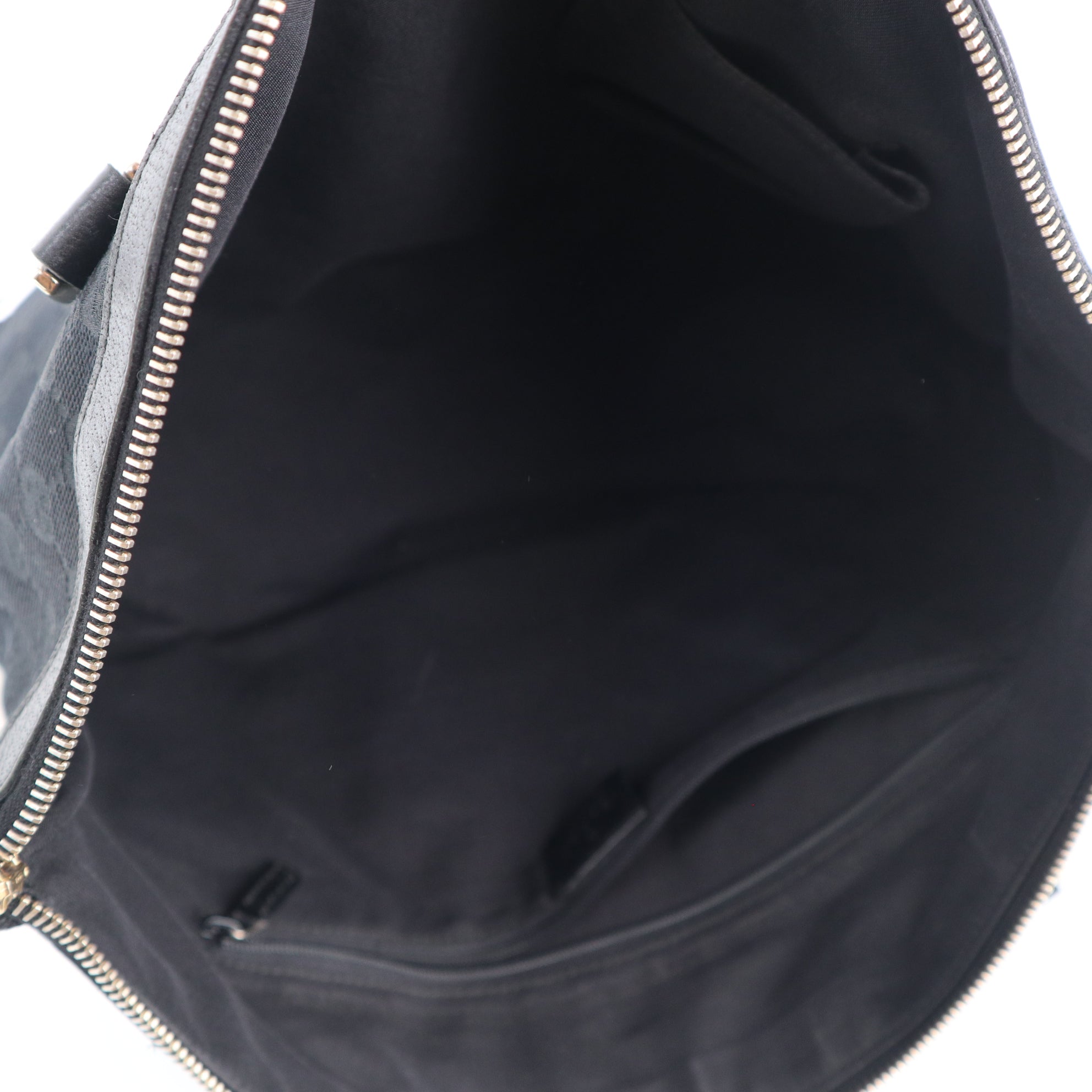 C2121 Gucci Tote Bag Abbey D-Ring | Pre-Owned Excellent Black GG canvas