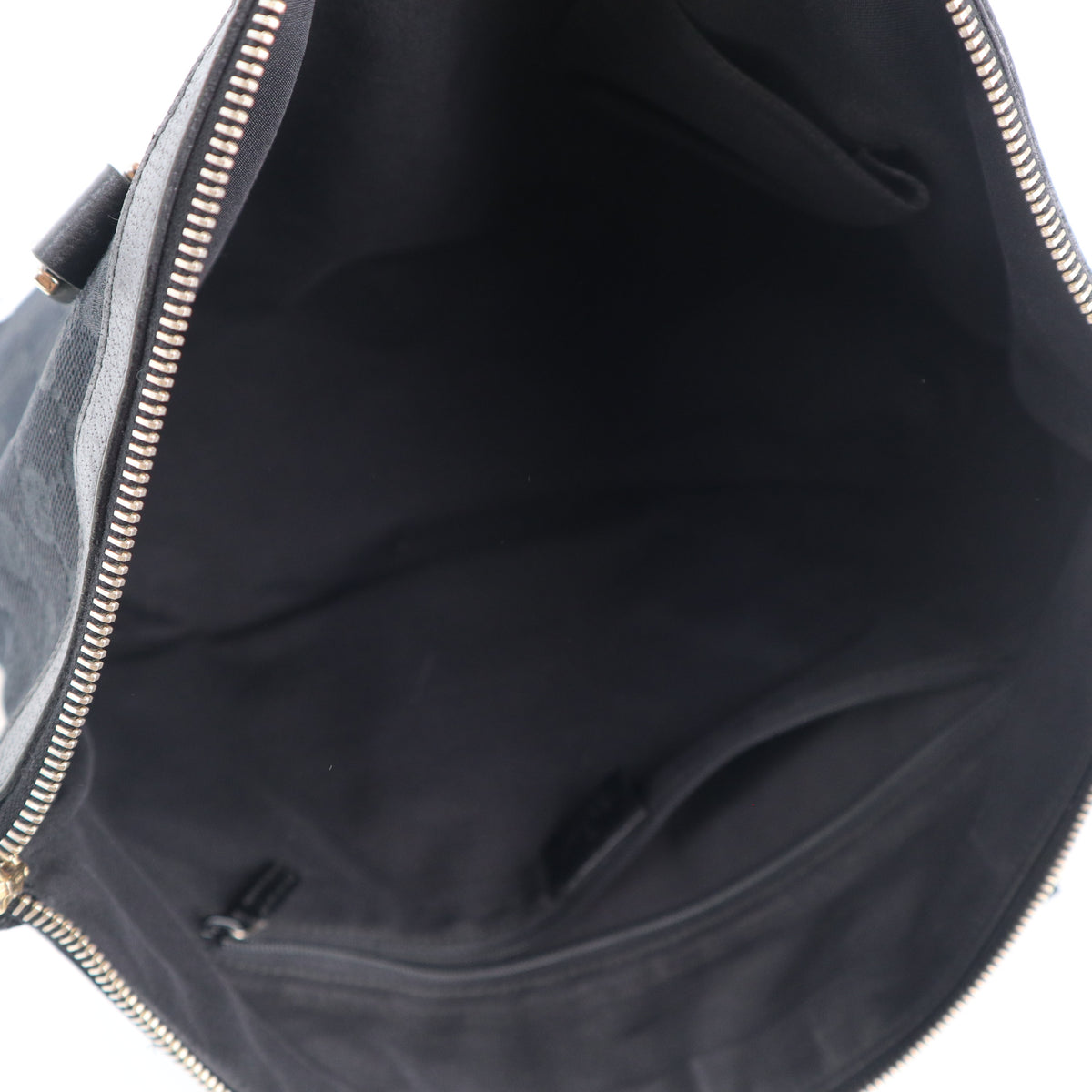C2121 Gucci Tote Bag Abbey D-Ring | Pre-Owned Excellent Black GG canvas