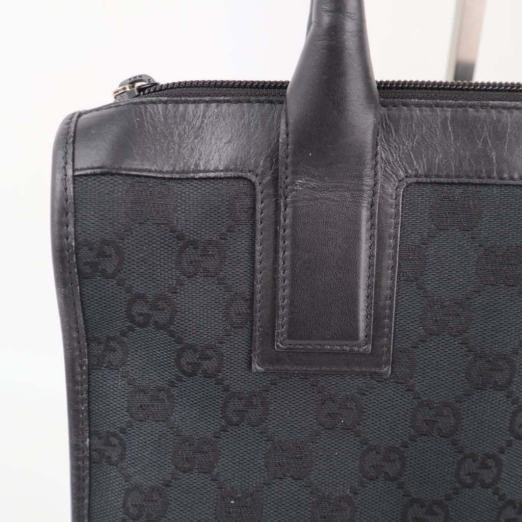 C2123 Gucci Shoulder Bag Square Tote Handbag | Pre-Owned Excellent GG canvas