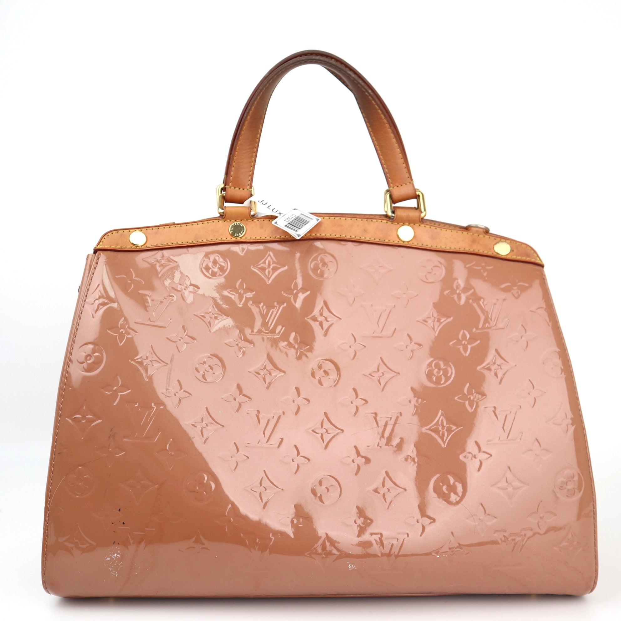 C1322 Louis Vuitton Beige Poudre Monogram Vernis Brea Rose Velours Bag-Pre Owned