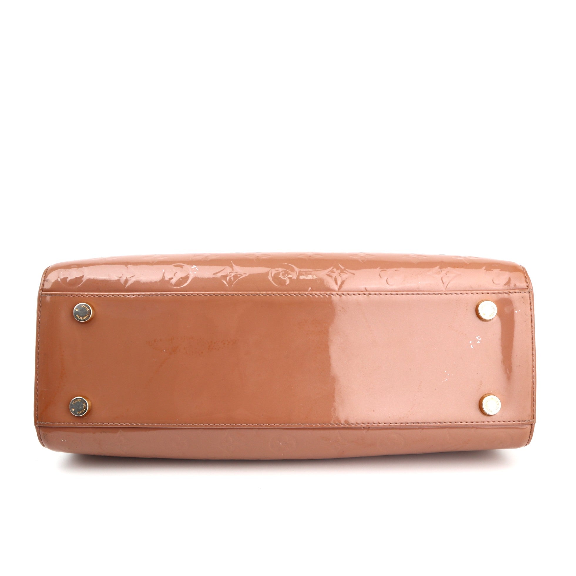C1322 Louis Vuitton Beige Poudre Monogram Vernis Brea Rose Velours Bag-Pre Owned