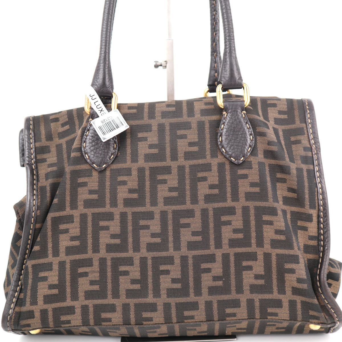 C2128 Fendi Shoulder Bag Canvas Zucca Selleria Firenze Frame Bag | Pre-Owned Very Good Brown Zucca canvas