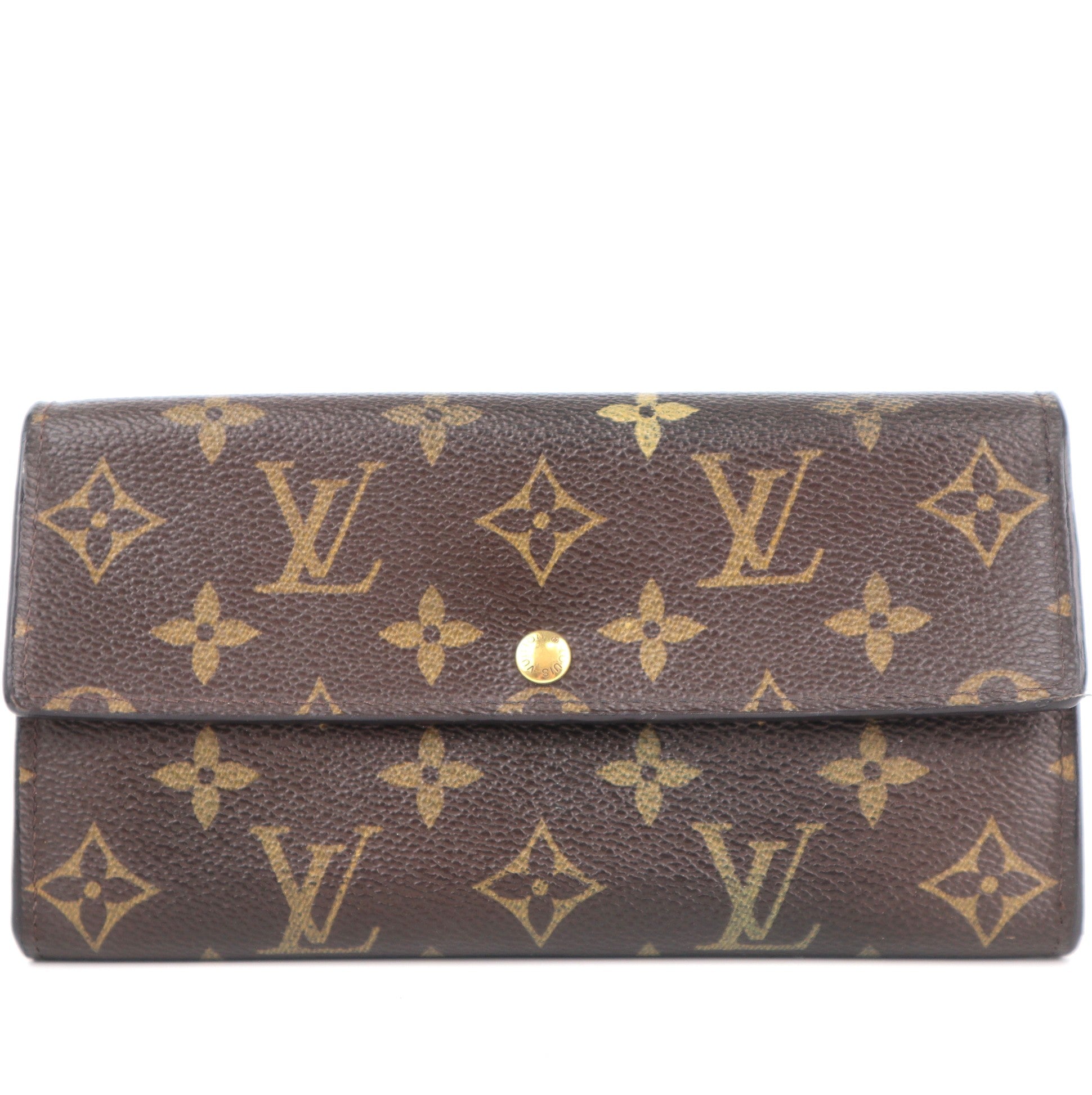 C2133 Louis Vuitton Wallet Porte Monnaie Monogram Pochette Cit Long | Pre-Owned Very Good Red Monogram canvas