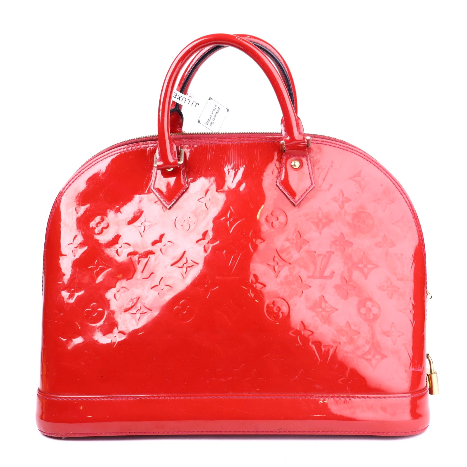 J2041 Louis Vuitton Rouge Grenadine Monogram Vernis Alma GM Bag- Pre Owned