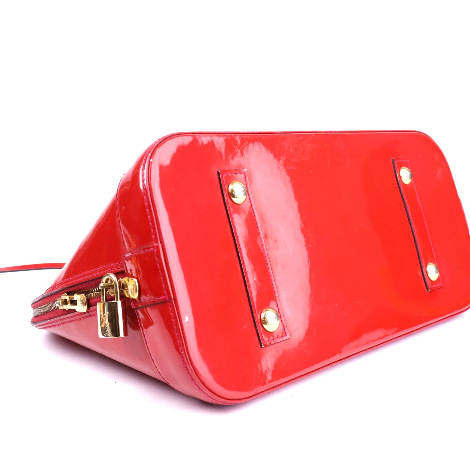 J2041 Louis Vuitton Rouge Grenadine Monogram Vernis Alma GM Bag- Pre Owned