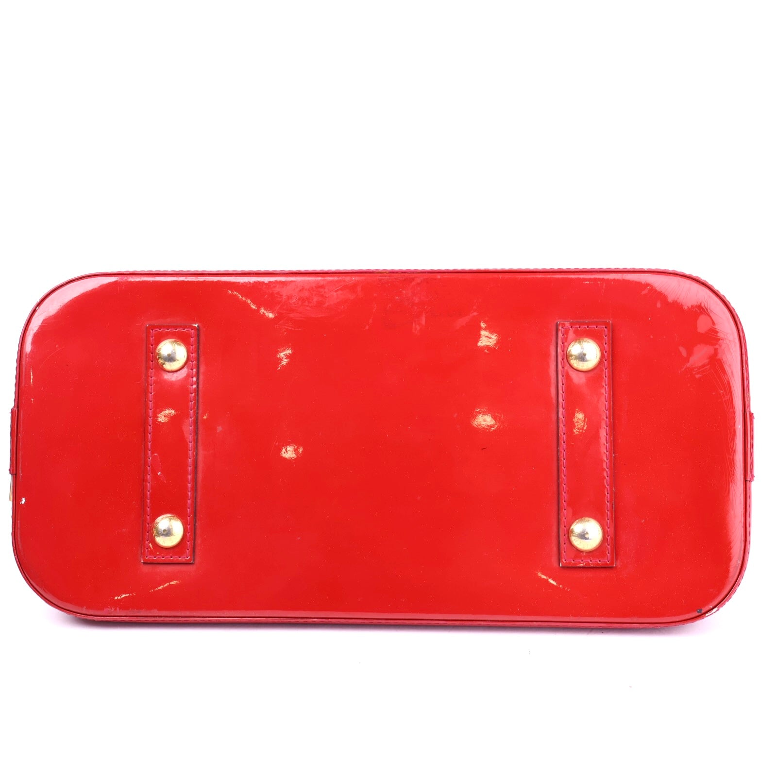 J2041 Louis Vuitton Rouge Grenadine Monogram Vernis Alma GM Bag- Pre Owned