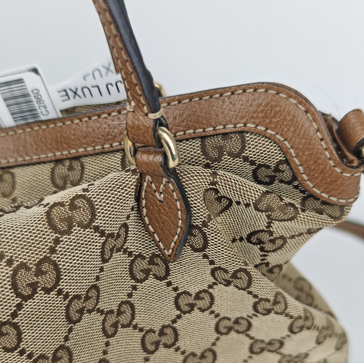 C2860 Gucci Shoulder Satchel Bag Bree GG Canvas Tote / Satchel | Pre-Owned Very Good Brown Canvas GG Monogram