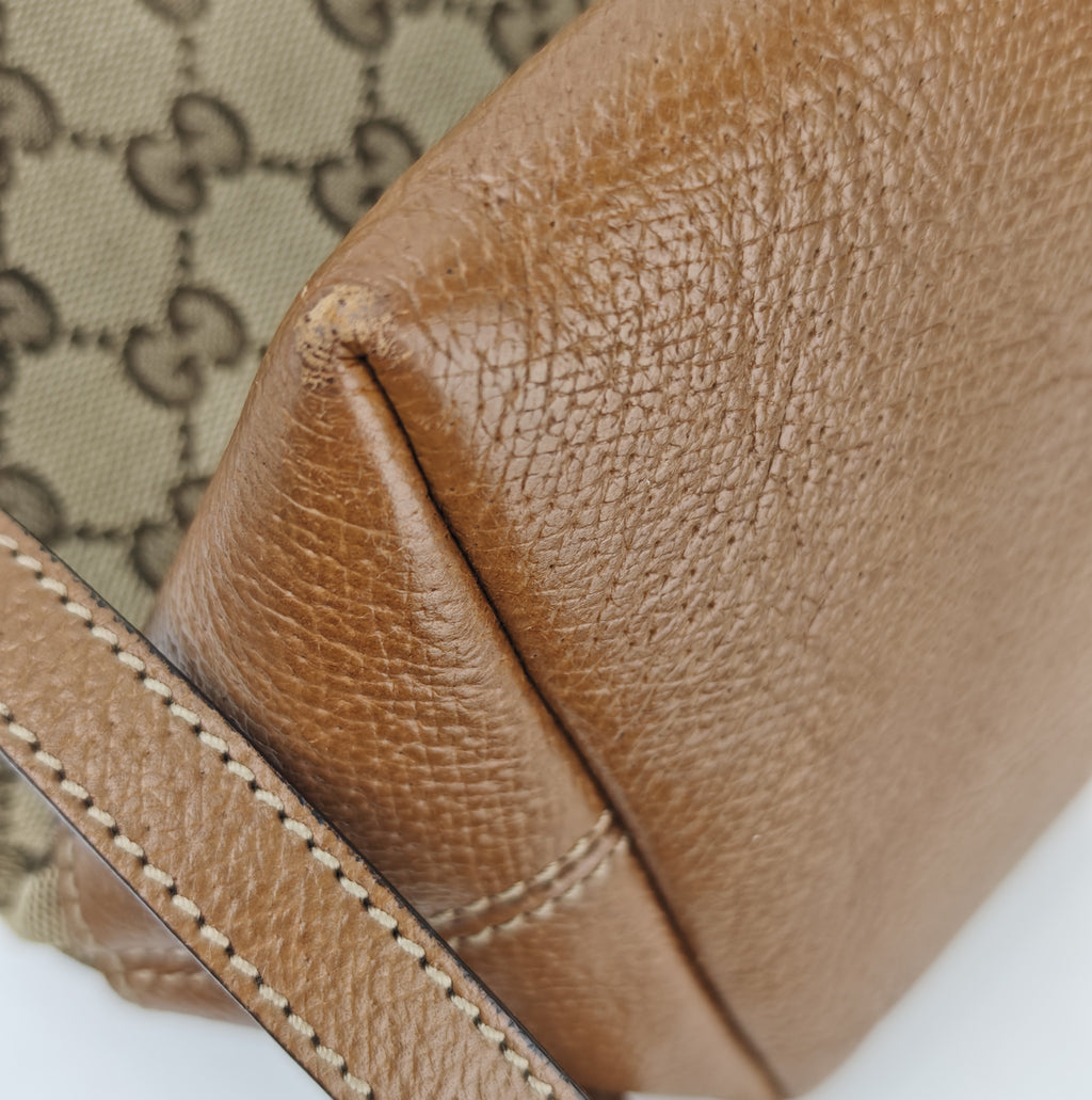 C2860 Gucci Shoulder Satchel Bag Bree GG Canvas Tote / Satchel | Pre-Owned Very Good Brown Canvas GG Monogram