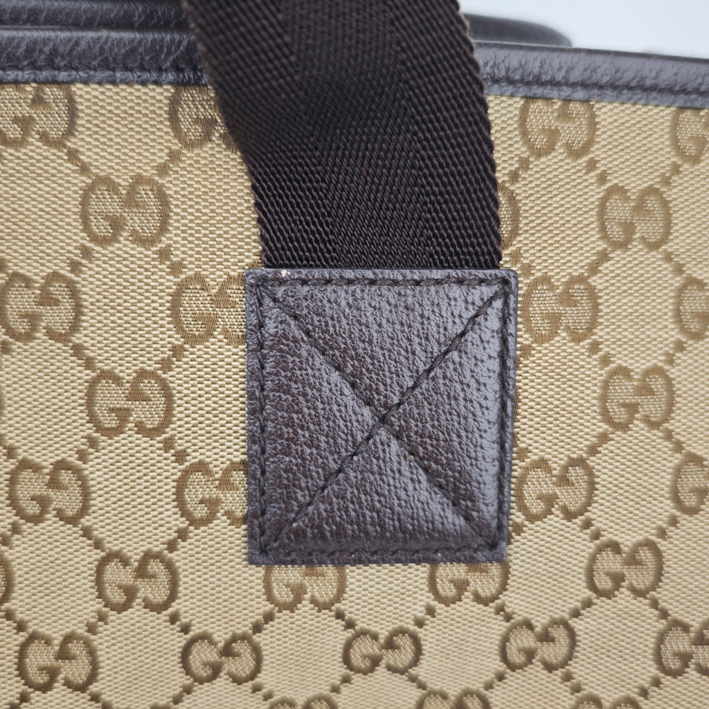 C2862 Gucci Tote Bag GG Canvas Vertical 2-Way Tote | Pre-Owned Excellent Brown Canvas GG Monogram