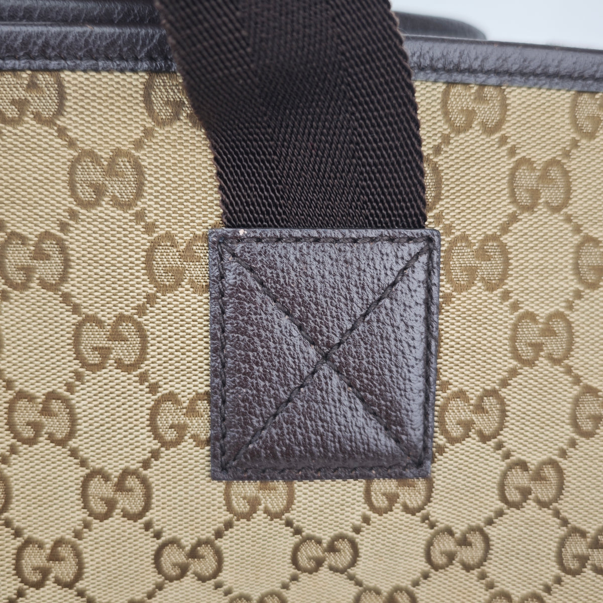 C2862 Gucci Tote Bag GG Canvas Vertical 2-Way Tote | Pre-Owned Excellent Brown Canvas GG Monogram