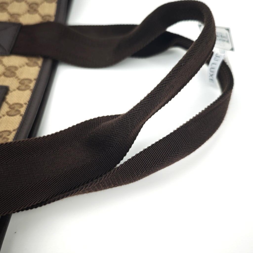C2862 Gucci Tote Bag GG Canvas Vertical 2-Way Tote | Pre-Owned Excellent Brown Canvas GG Monogram