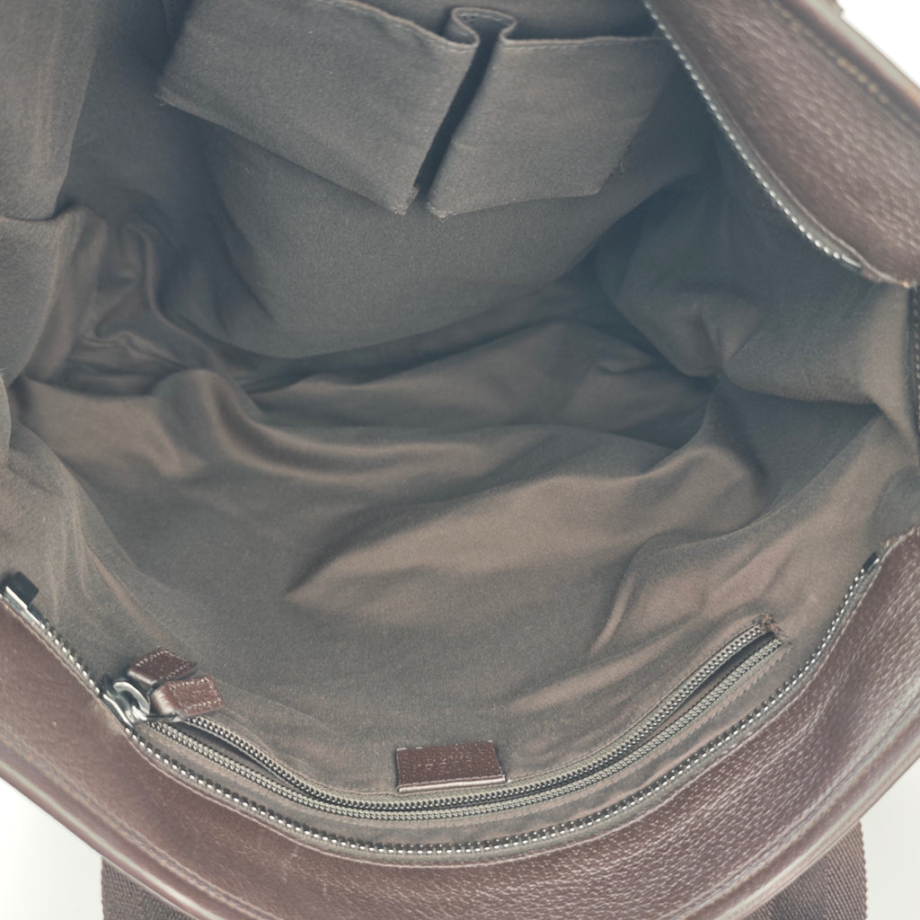 C2862 Gucci Tote Bag GG Canvas Vertical 2-Way Tote | Pre-Owned Excellent Brown Canvas GG Monogram