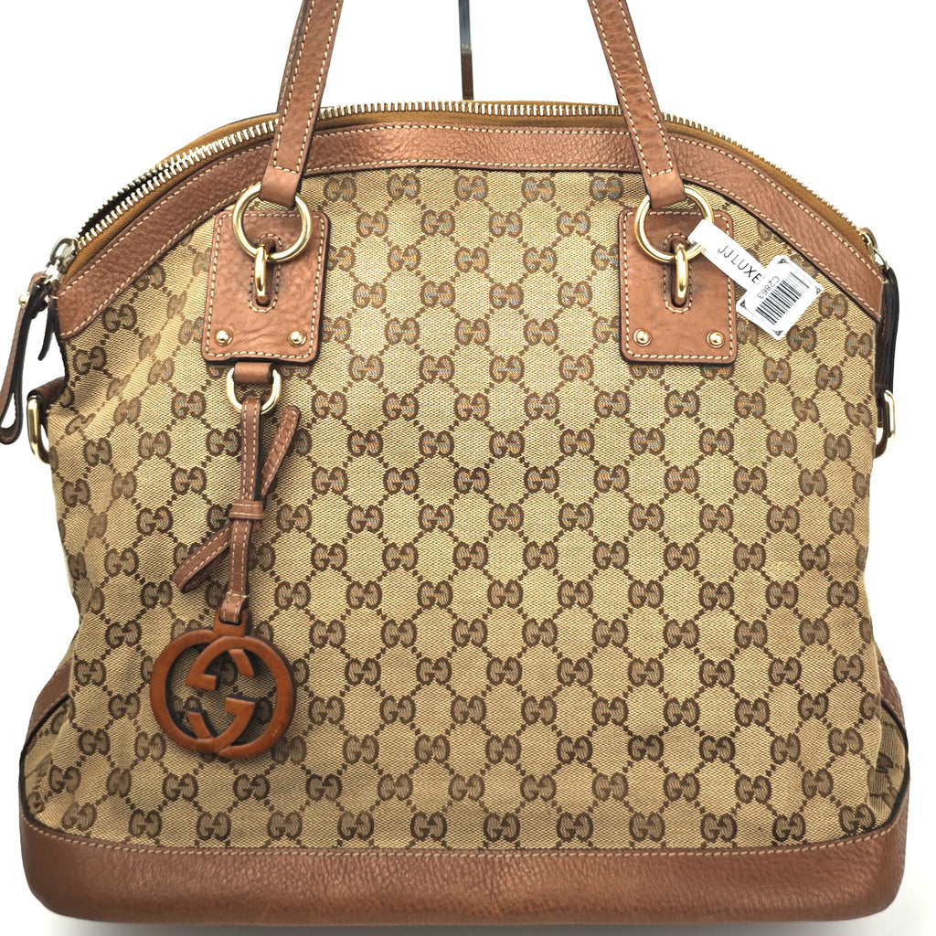 C2863 Gucci Shoulder Bag Sukey GG Canvas Medium Tote/Dome Bag | Pre-Owned Very Good Brown Canvas GG Monogram