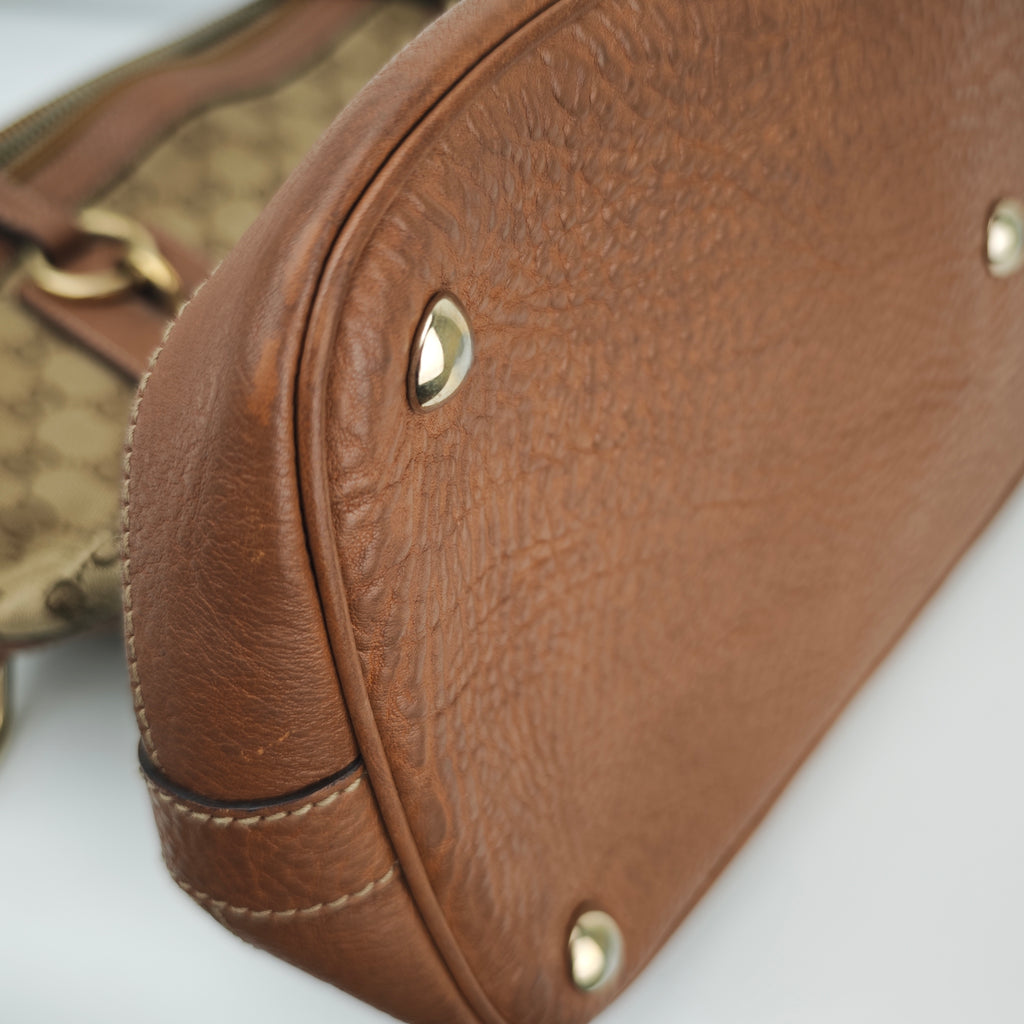 C2863 Gucci Shoulder Bag Sukey GG Canvas Medium Tote/Dome Bag | Pre-Owned Very Good Brown Canvas GG Monogram