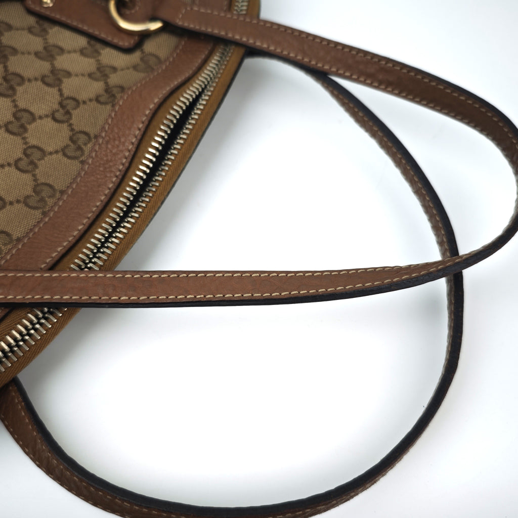 C2863 Gucci Shoulder Bag Sukey GG Canvas Medium Tote/Dome Bag | Pre-Owned Very Good Brown Canvas GG Monogram