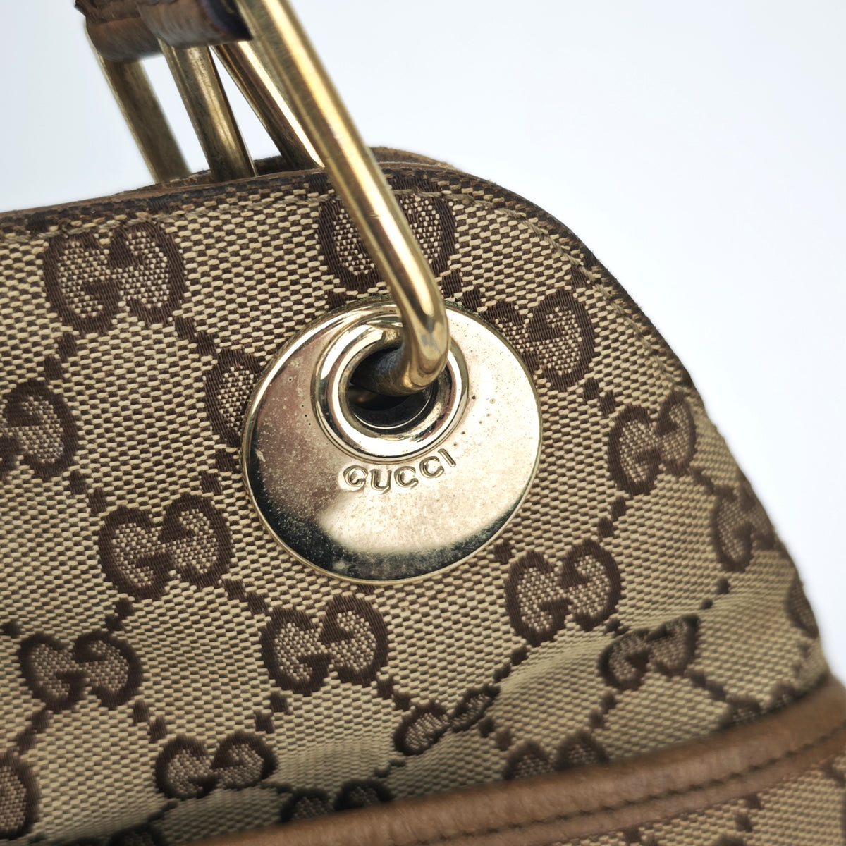 C2864 Gucci Shoulder Bag GG Canvas Eclipse Shoulder Tote Bag | Pre-Owned Very Good Brown Canvas GG Monogram