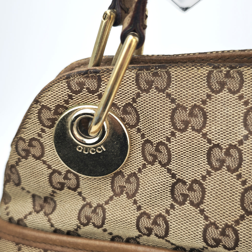C2864 Gucci Shoulder Bag GG Canvas Eclipse Shoulder Tote Bag | Pre-Owned Very Good Brown Canvas GG Monogram