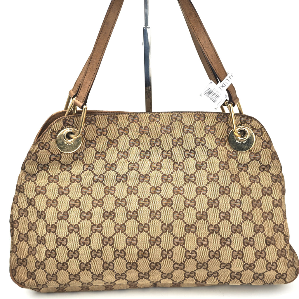 C2864 Gucci Shoulder Bag GG Canvas Eclipse Shoulder Tote Bag | Pre-Owned Very Good Brown Canvas GG Monogram