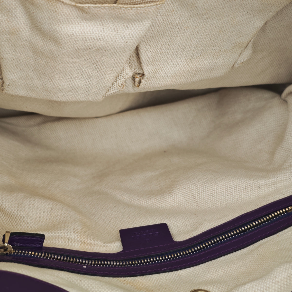 C2865 Gucci Shoulder Bag GG Canvas Purple Leather Trim Tote | Pre-Owned Excellent Purple Canvas, Leather GG Monogram