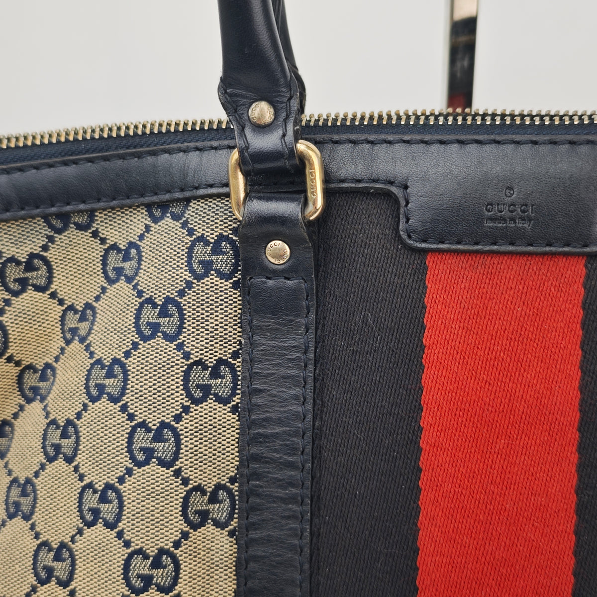 C2866 Gucci Top Handle Bag GG Canvas Vintage Web Top Handle Bag | Pre-Owned Very Good Brown Canvas GG Monogram