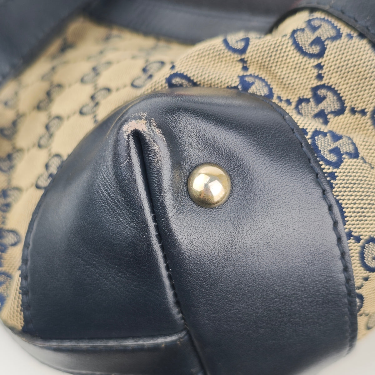 C2866 Gucci Top Handle Bag GG Canvas Vintage Web Top Handle Bag | Pre-Owned Very Good Brown Canvas GG Monogram
