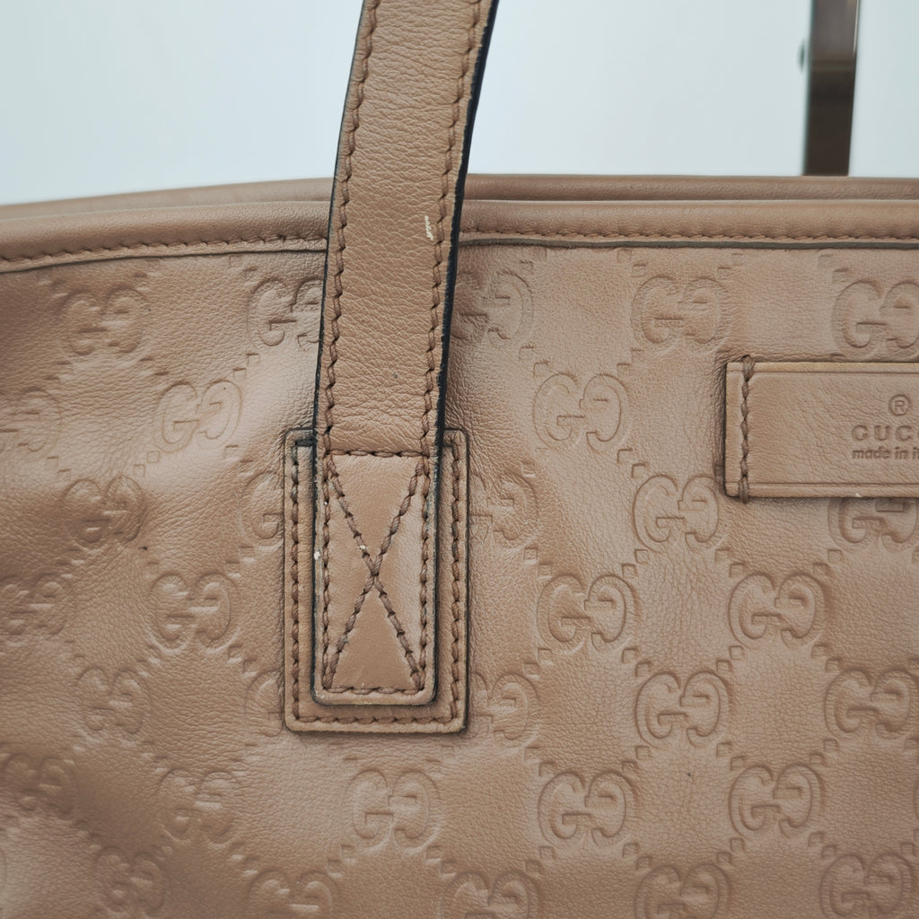 C2867 Gucci Tote Bag Guccissima Joy Tote | Pre-Owned Very Good Brown Leather Guccissima
