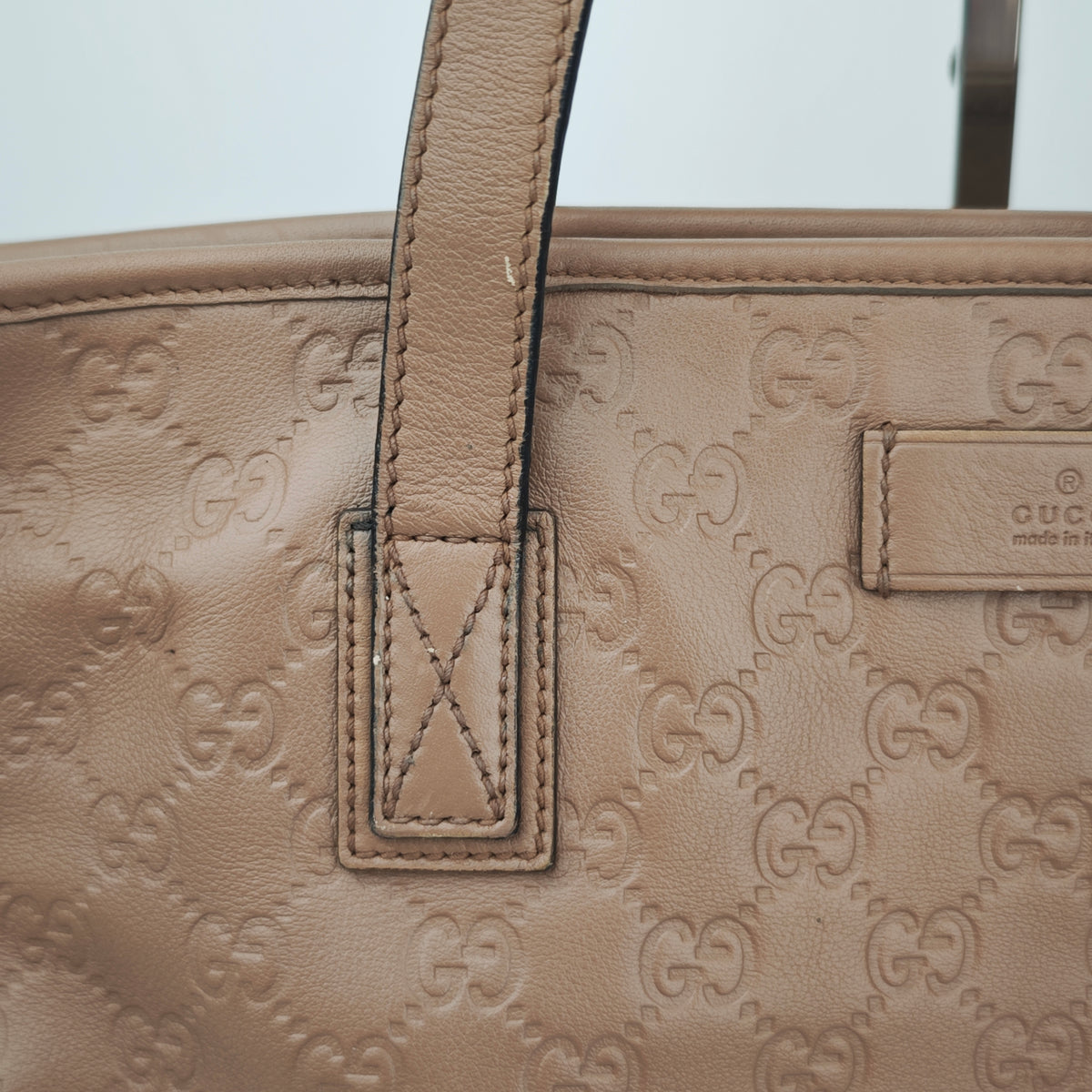 C2867 Gucci Tote Bag Guccissima Joy Tote | Pre-Owned Very Good Brown Leather Guccissima