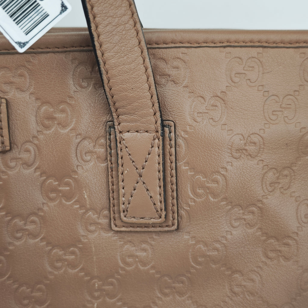 C2867 Gucci Tote Bag Guccissima Joy Tote | Pre-Owned Very Good Brown Leather Guccissima