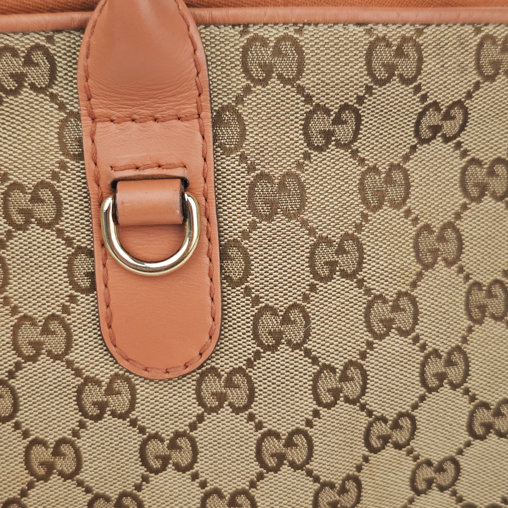 C2870 Gucci Shoulder Satchel Bag GG Canvas Heart Bit Satchel | Pre-Owned Very Good Brown Canvas GG Monogram, Heart