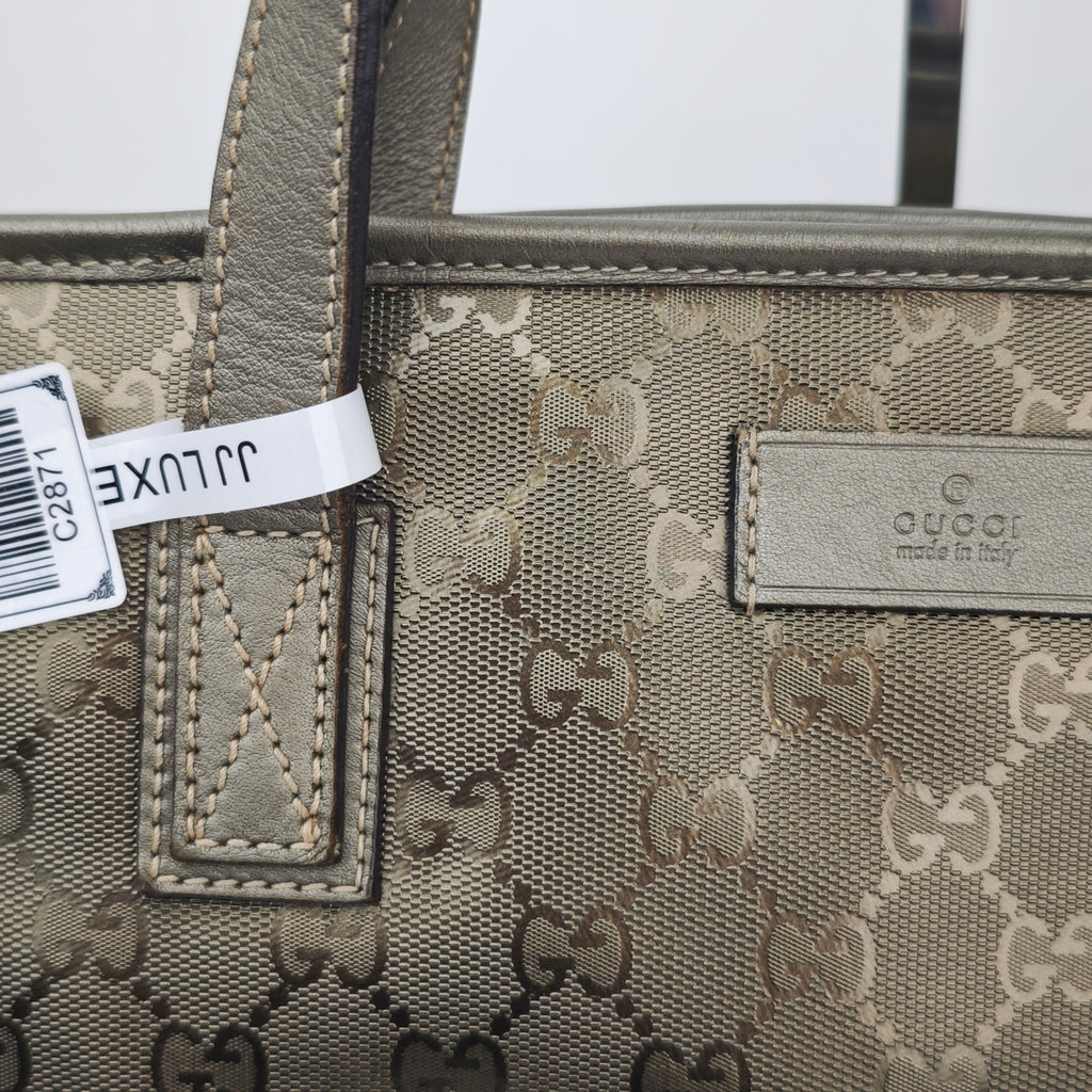 C2871 Gucci Tote Bag GG Imprimé Joy Tote Medium | Pre-Owned Very Good Brown Coated Canvas GG Monogram