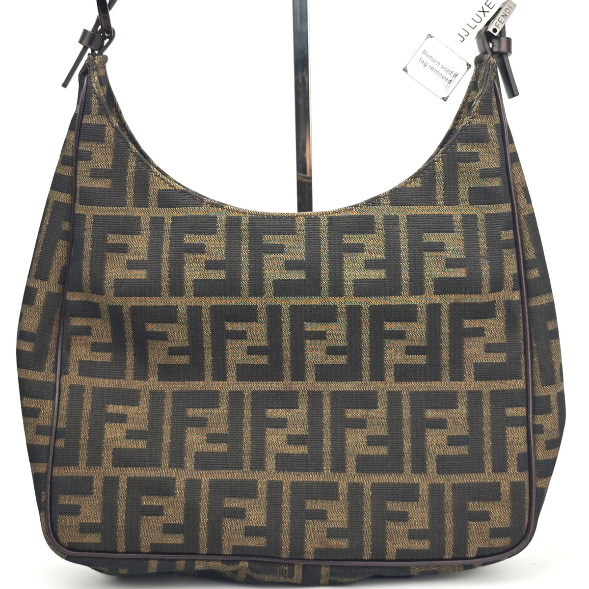 C2874 Fendi Shoulder Bag Zucca Canvas Olock / Croissant Bag | Pre-Owned Very Good Brown Zucca Canvas