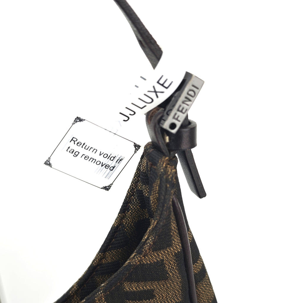 C2874 Fendi Shoulder Bag Zucca Canvas Olock / Croissant Bag | Pre-Owned Very Good Brown Zucca Canvas