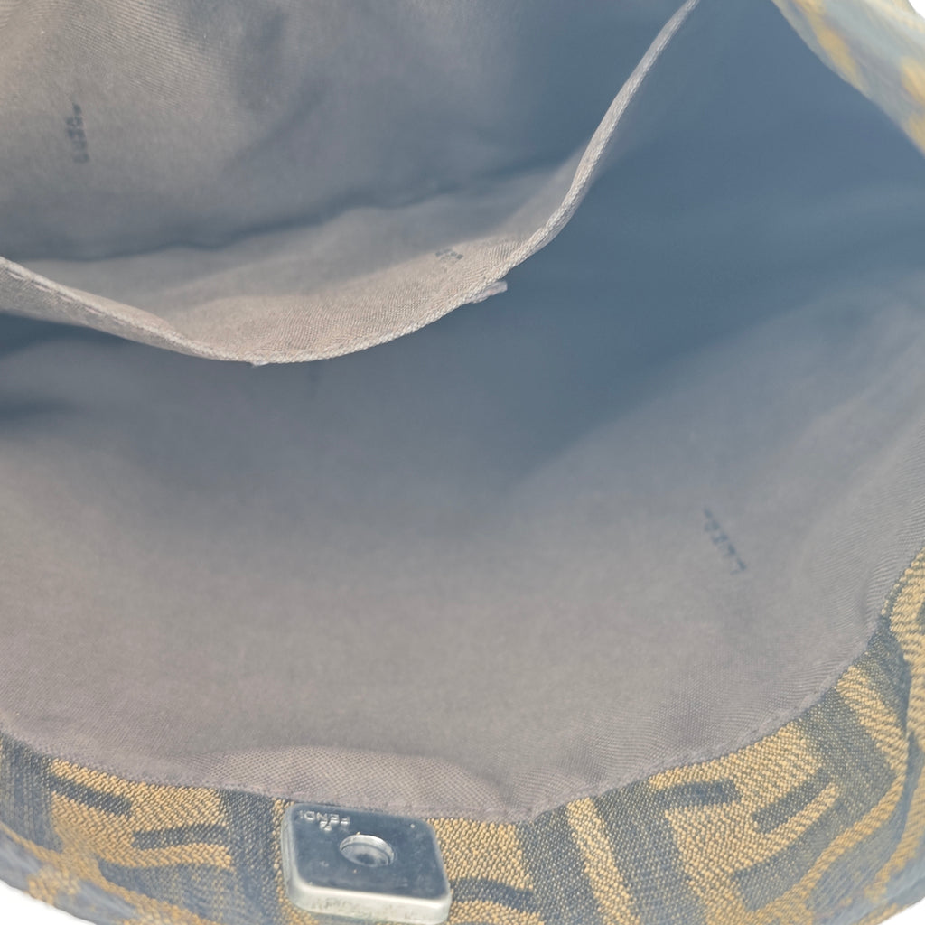 C2874 Fendi Shoulder Bag Zucca Canvas Olock / Croissant Bag | Pre-Owned Very Good Brown Zucca Canvas