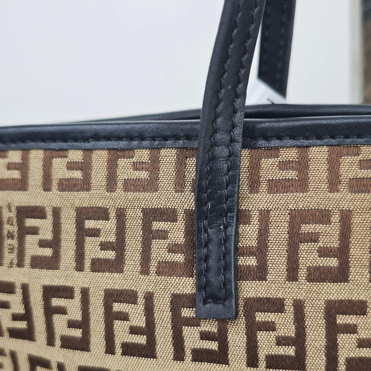 C2875 Fendi Tote Bag Vintage Zucca Canvas Crystal Studded Tote | Pre-Owned Excellent Brown Zucca Canvas