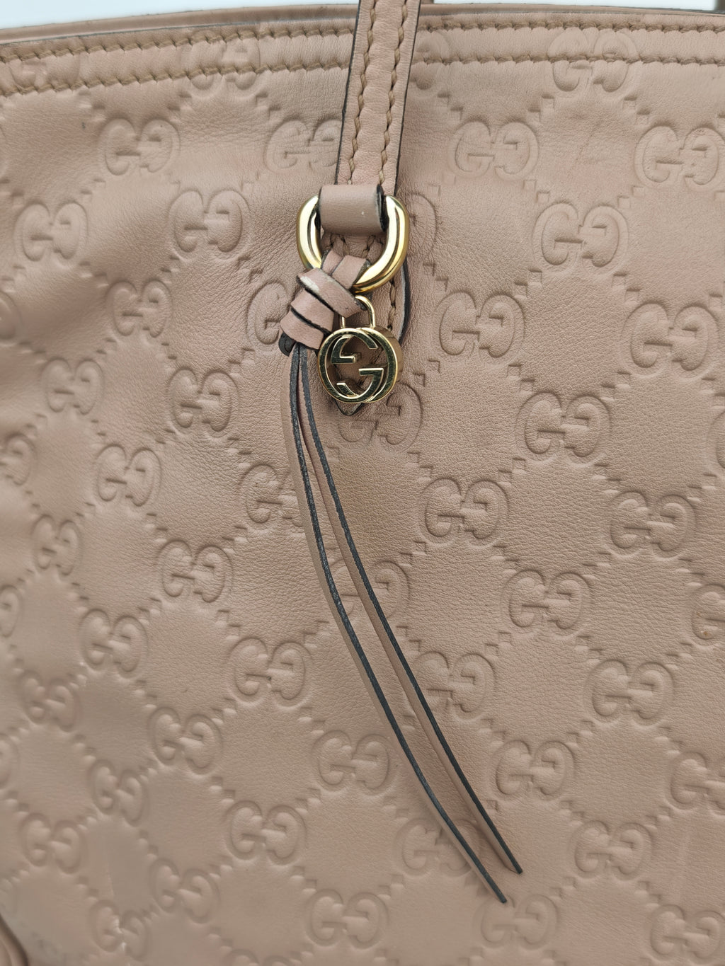 C2876 Gucci Tote Bag Guccissima Bree Tote | Pre-Owned Very Good Brown Guccissima Leather