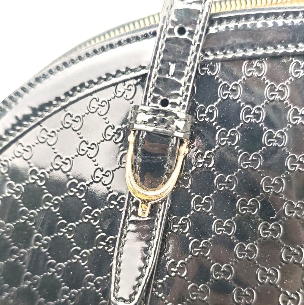 C2877 Gucci Top Handle Bag Microguccissima Patent Leather Dome Bag | Pre-Owned Very Good Brown Microguccissima Patent leather
