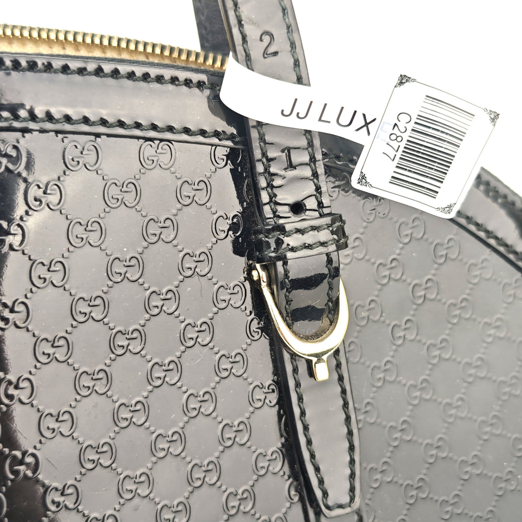C2877 Gucci Top Handle Bag Microguccissima Patent Leather Dome Bag | Pre-Owned Very Good Brown Microguccissima Patent leather