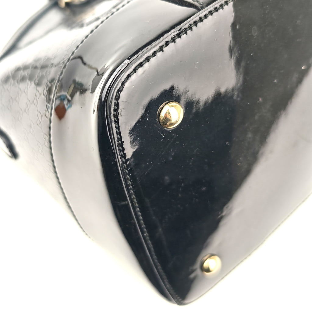 C2877 Gucci Top Handle Bag Microguccissima Patent Leather Dome Bag | Pre-Owned Very Good Brown Microguccissima Patent leather
